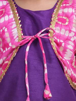 Purple Attached Jacket Kurti Dhoti For Baby Girls  Pink 4