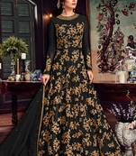 Black embroidered net salwar