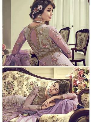 Purple embroidered net salwar 3
