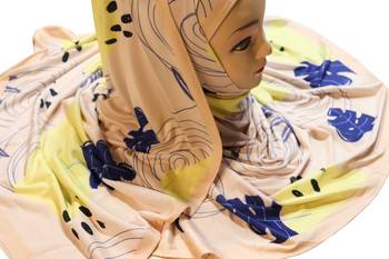 Justkartit Women'S Jersey Stretchable Material Daily Wear Digital Printed Hijab Scarf Dupatta 5