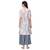 Women's Grey Digital Print Flared Polysilk Kurta Palazzo Set