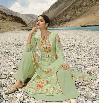 Light Green Digital Print Pure Georgette Salwar 4