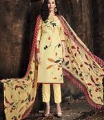 Cream Digital Print Cambric Salwar