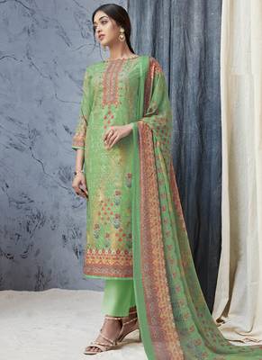 Parrot-Green Digital Print Cambric Salwar 1