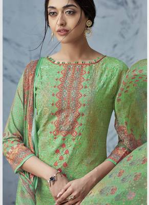 Parrot-Green Digital Print Cambric Salwar 2