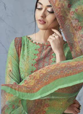 Parrot-Green Digital Print Cambric Salwar 3