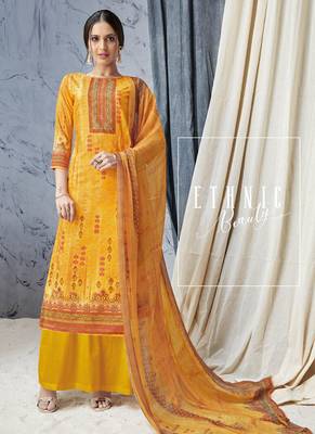 Yellow Digital Print Cambric Salwar 1