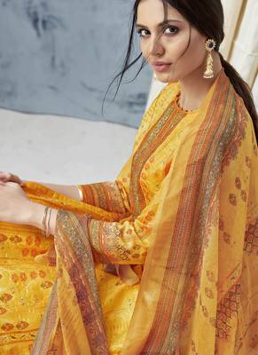 Yellow Digital Print Cambric Salwar 2