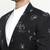 Black Printed Single Breasted Casual Men Blazer