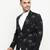 Black Printed Single Breasted Casual Men Blazer
