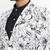 White Printed Single Breasted Casual Men Blazer