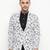 White Printed Single Breasted Casual Men Blazer