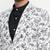 White Printed Single Breasted Casual Men Blazer