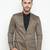 Brown Printed Single Breasted Casual Men Blazer