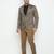 Brown Printed Single Breasted Casual Men Blazer