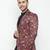 Maroon Printed Single Breasted Casual Men Blazer