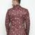 Maroon Printed Single Breasted Casual Men Blazer