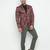 Maroon Printed Single Breasted Casual Men Blazer
