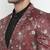 Maroon Printed Single Breasted Casual Men Blazer