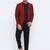 Maroon Printed Single Breasted Casual Men Blazer