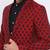 Maroon Printed Single Breasted Casual Men Blazer