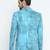 Blue Printed Single Breasted Casual Men Blazer