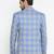 Blue Checked Single Breasted Casual Men Blazer