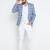 Blue Checked Single Breasted Casual Men Blazer