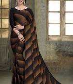 Black plain silk saree with blouse