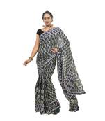 Multicolor Bagru Print Cotton Mulmul Saree With Blouse