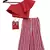 Candy Pink Crop Top With Striped Palazzo