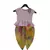 Baby Pink Peplum Top with Yellow Printed Dhoti