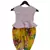 Baby Pink Peplum Top with Yellow Printed Dhoti