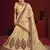 Beige Thread Embroidery Satin Semi Stitched wedding lehenga