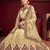 Beige Thread Embroidery Satin Semi Stitched wedding lehenga