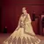 Beige Thread Embroidery Satin Semi Stitched wedding lehenga