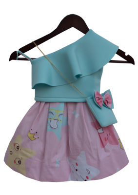 Blue Choli With Purple Skirt 1