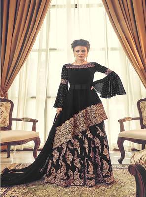 Black Embroidered Georgette Salwar 1