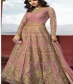 Pink embroidered net salwar