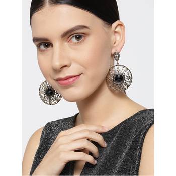 Copper crystal earrings 2