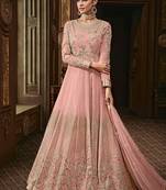 Light-pink embroidered faux georgette salwar