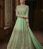 Light Green embroidered faux georgette salwar