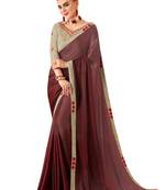 Maroon Plain Art Silk Sarees Saree With Blouse