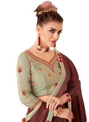 Maroon Plain Art Silk Sarees Saree With Blouse 2