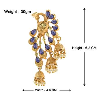 Saizen Gold Plated Fancy Party Wear Stylish Pearl Alloy Jhumki Earring Alloy Drops & Danglers 2