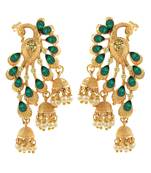Saizen Gold Plated Fancy Party Wear Stylish Pearl Alloy Jhumki Earring Alloy Drops & Danglers