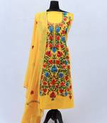 Yellow Aari Cotton Salwar