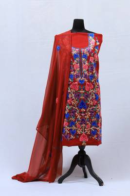 Maroon Aari Cotton Salwar 1