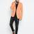 Orange Printed Single Breasted Casual Men Blazer
