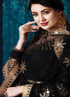 Black embroidered georgette salwar 2